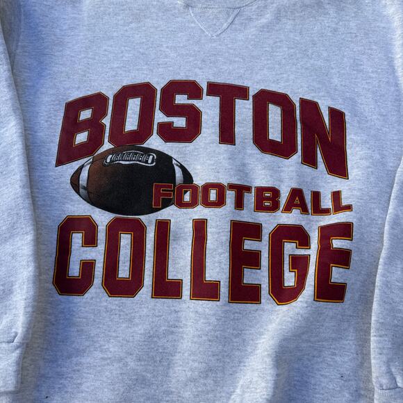 Vintage 90's Boston College Eagles Football Crewneck Pullover Sweatshirt Sz L - Picture 9 of 9
